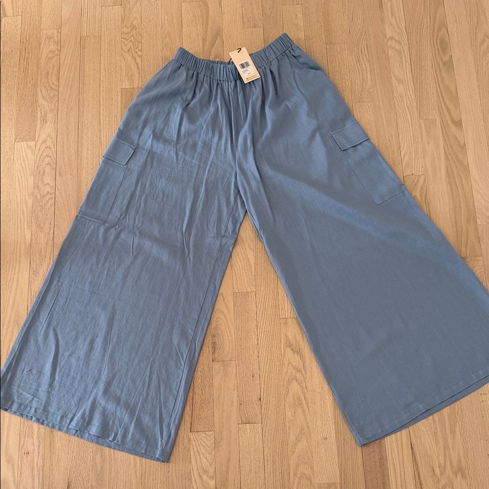 Pink Martini Women's Slate Blue Wide-Leg Pants